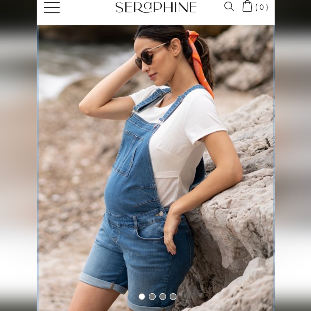 Seraphine Cotton Maternity Short Overalls